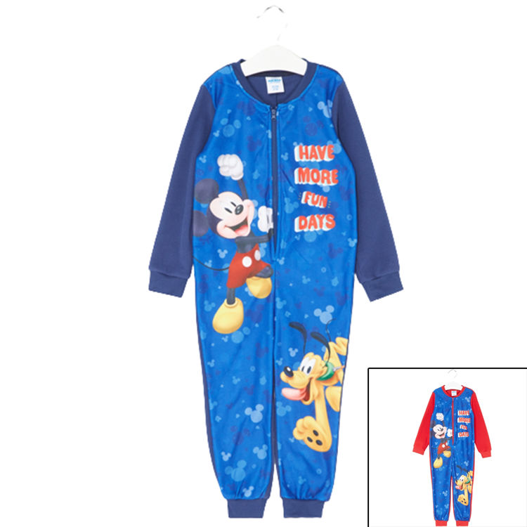 Picture of 1843 RED/BLU -  Mickey Mouse Fleecy Onesie Pyjama 2-8 Years